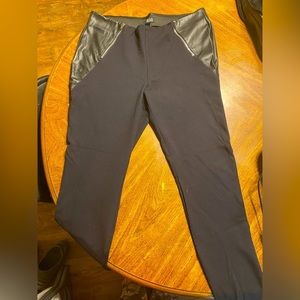 a.n.a XL Skinny Pants Black Spandex Faux Leather W/ Faux Zipper Pockets